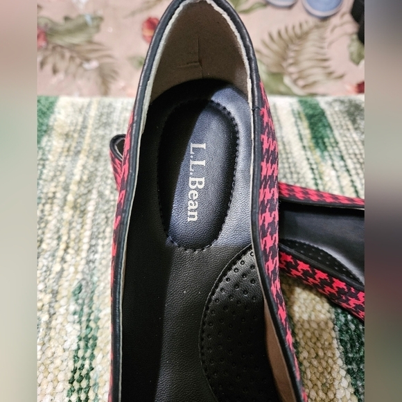 #043 L.L.BEAN- Red/Black Houndstooth Print - Size: 8M - Picture 4 of 8